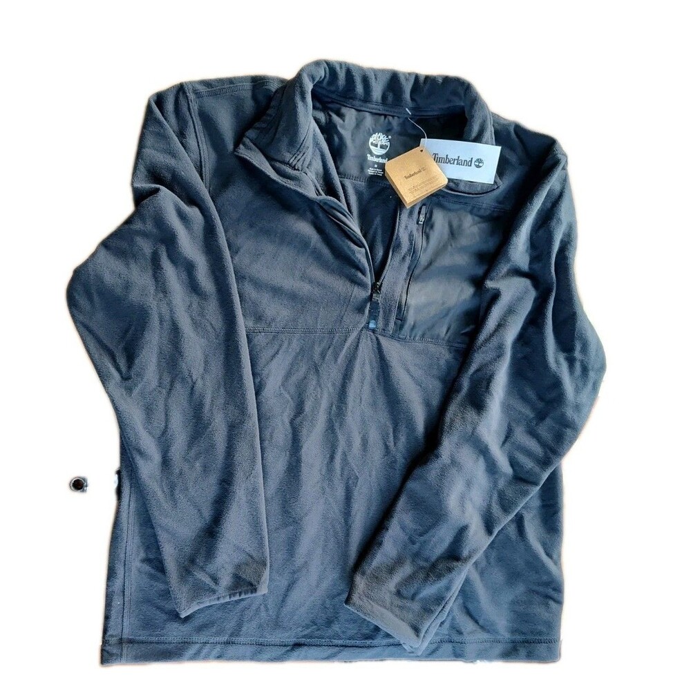 Timberland Men’s 1/4 Zip Fleece Pullover Size Large Black Outdoor Jacket NWT2011